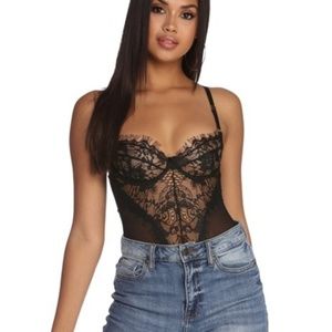 Black lace bodysuit